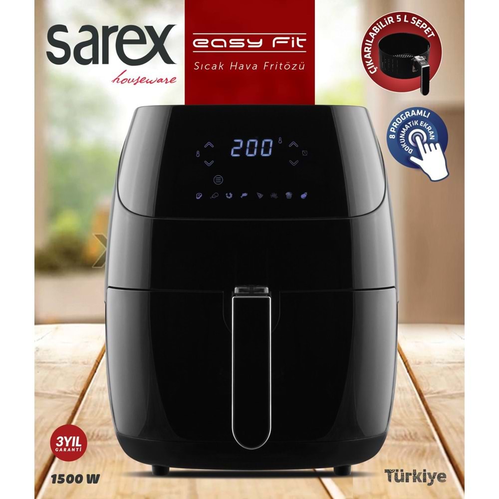 SAREX EASY FİT SICAK HAVA FRİTÖZÜ 1500 WATT SR7000x2