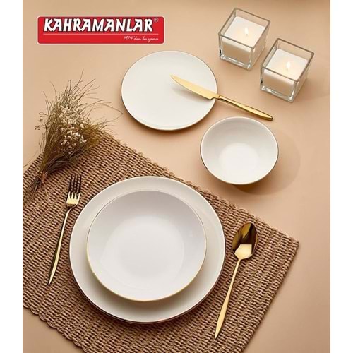 KAHRAMANLAR 55 PRÇ KATRE PORSELEN YEMEK TAKIMI GOLD 5410